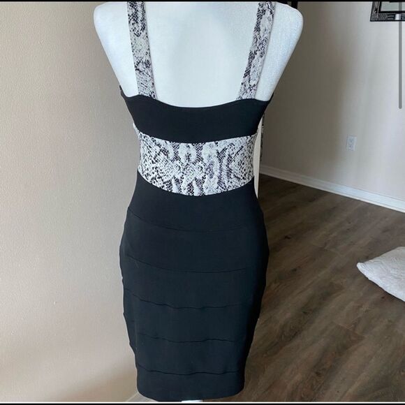 XOXO Black Bodycon snakeskin dress - Picture 2 of 7